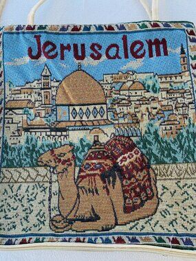 Jerusalem Tote Bag Tapestry Israel Zips around to make the bag larger Israel